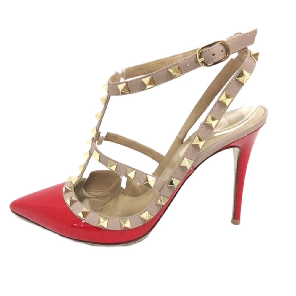 Authentic VALENTINO GARAVANI Rockstud Leather Caged Pump